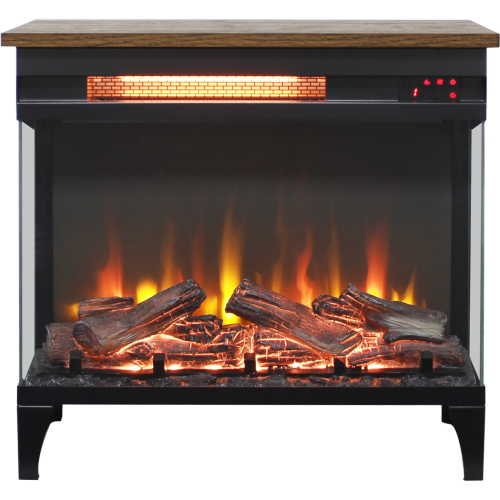 24 inch three sided glass electric fireplace with feet