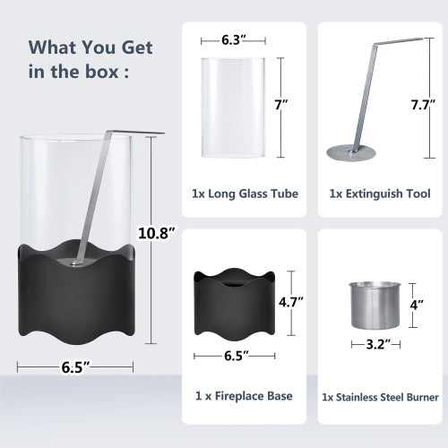 Wave-shaped Tabletop Bio Ethanol Fireplace Indoor Outdoor