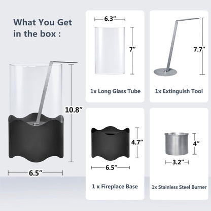 Wave-shaped Tabletop Bio Ethanol Fireplace Indoor Outdoor