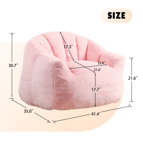 Armrest High-Density Foam Bean Bag Chair with Removable Cover for Adults