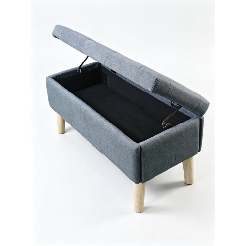 32 inch Corduroy Storage Ottoman Bench with Built-In Tray