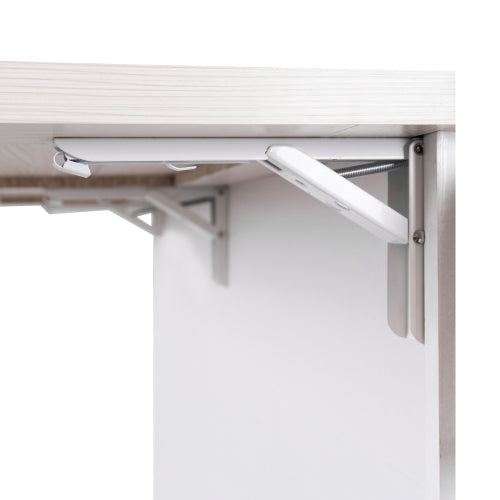 Kitchen Island Cart with Trash Storage Drop Leaf and Adjustable Shelves White