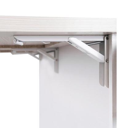 Kitchen Island Cart with Trash Storage Drop Leaf and Adjustable Shelves White