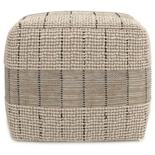 18 Inch Jute Cotton Pouf Ottoman Handwoven Footrest Accent Seat