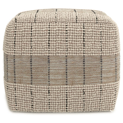 18 Inch Jute Cotton Pouf Ottoman Handwoven Footrest Accent Seat