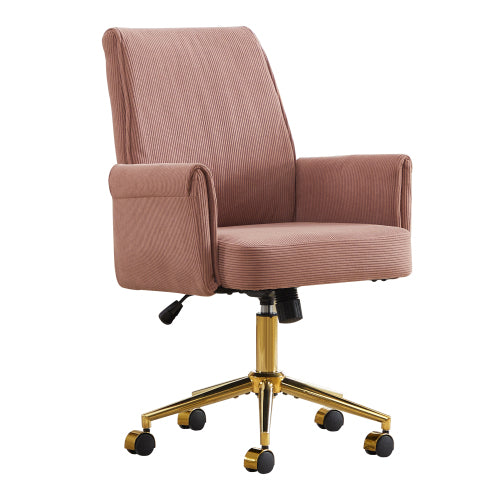 Mid-back liftable office chair, striped fabric, and ergonomically designed, is an excellent choice for working, studying or relaxing. The mid-back design provides a better sitting experience.Pink