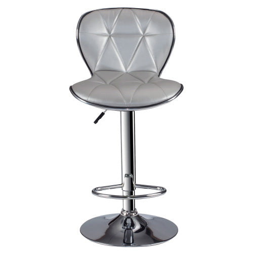 Adjustable Height Barstool in Silver Set of 2