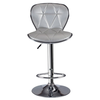Adjustable Height Barstool in Silver Set of 2