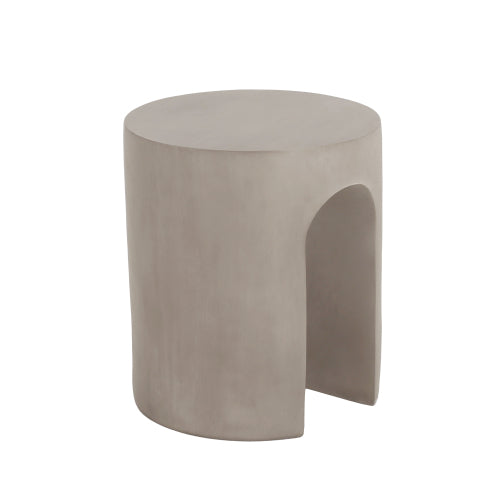 Outdoor MGO Round with U-Shape Side Table, Light Grey