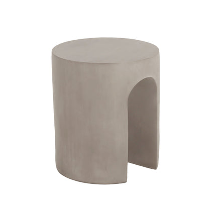 Outdoor MGO Round with U-Shape Side Table, Light Grey