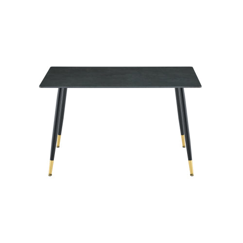 Sintered Stone Dining Table with Metal Base, Vic Dark