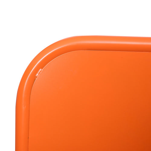 Outdoor 29" Seat Height Aluminum Frame Barstools with Rope-woven Scallop-shaped Backrest, Set of 2, Orange