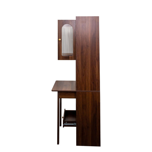 Fold Out Convertible Writing Table Multi-Functional Cabinet With Shelf Drawer Space Saving Home Office Desk