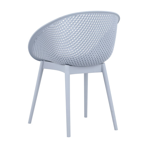 Holiday - 2-Pack Modern Lounge Chairs – Indoor/Outdoor All-Weather PP Plastic, Lightweight for Patio, Beach, Living Room (Light Baby Blue)