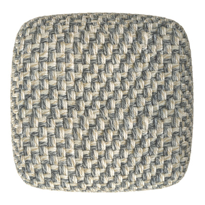 Square Pouf Ottoman Handwoven Accent Footstool with Soft Polyester Cover