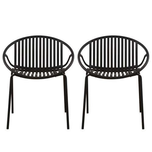 Patio Dining Chairs Stackable Chairs with Breathable Design Modern Simple Art Style