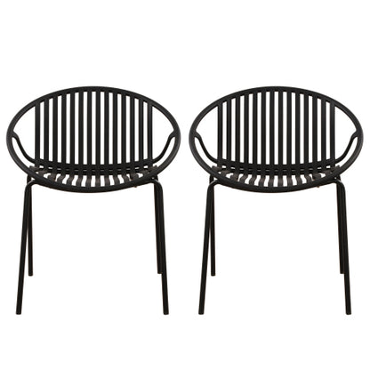 Patio Dining Chairs Stackable Chairs with Breathable Design Modern Simple Art Style