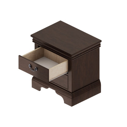 22inch x 16inch x 22.7inch Classic Wooden Nightstand-Cherry