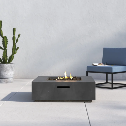 12" H Concrete Outdoor Fire Pit Table