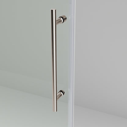 56-60"W x 76"H Frameless Shower Door, Sliding Shower Door, with Premium 5/16"(8mm) Thick Tempered Glass Shower Enclosure ,Chrome Brushed Nickel With Buffer