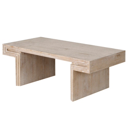 48 Inch Double-Tier Vintage Industrial Table, Antique Natural