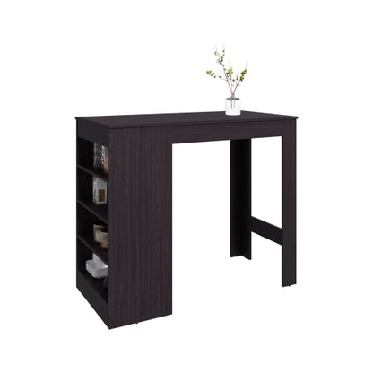 Counter Table with 4 Storage Shelves, Compact Home Bar, Dinning Room or Kitchen Furniture, With Space-Saving Modern Design
