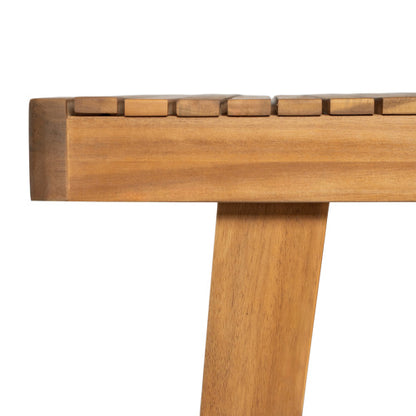 69" Acacia Wood Outdoor Dining Table with Slatted Top, 300 lbs Weight Capacity, Ideal for Patio & Garden Gatherings, Natural Color