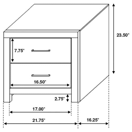 Coastal White 2-Drawer Nightstand