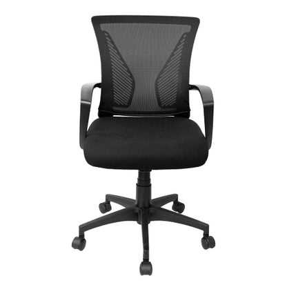 Ergonomic Mesh Office Chair, Breathable Black Task Chair for Home Office or Study with Adjustable Height & Tilt, Affordable Desk Chair with Lumbar Support, Swivel Base & Armrests