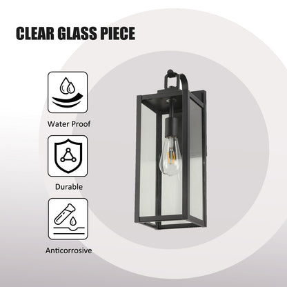 1-Light Matte Black Sensing Outdoor Hardwired Wall Sconce with No Bulb Included