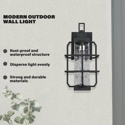 Outdoor Wall Light 1-Light 14.17-in H Matte Black Dusk to Dawn Led, Outdoor Wall Light
