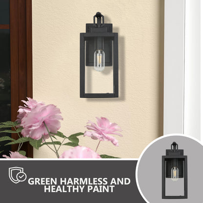 " 1-Light Matte Black Sensing Outdoor Hardwired Wall Sconce with No Bulb Included"