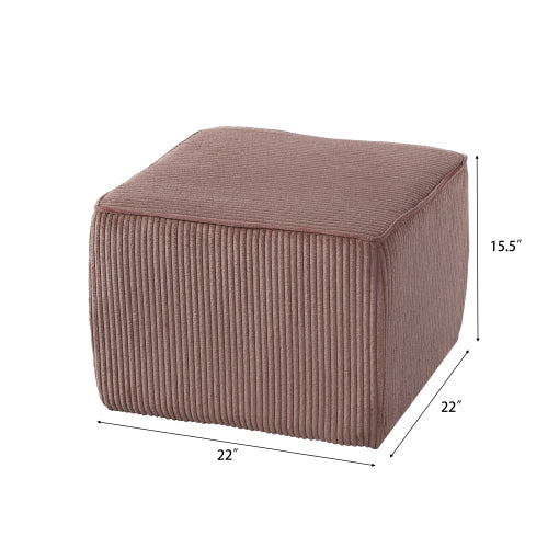 Upholstered Square Ottoman,Pink