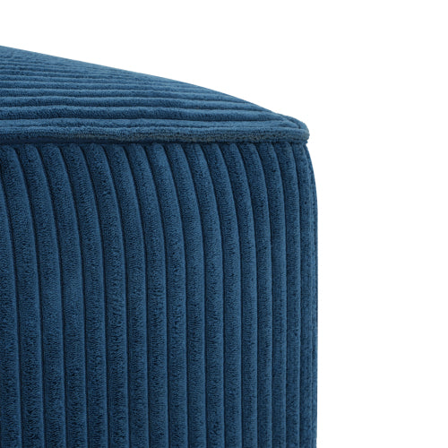 29.5 inch Square Blue Corduroy Modular Ottoman, Upholstered Foot Stool with Plywood Frame & Pocket Coil Cushion