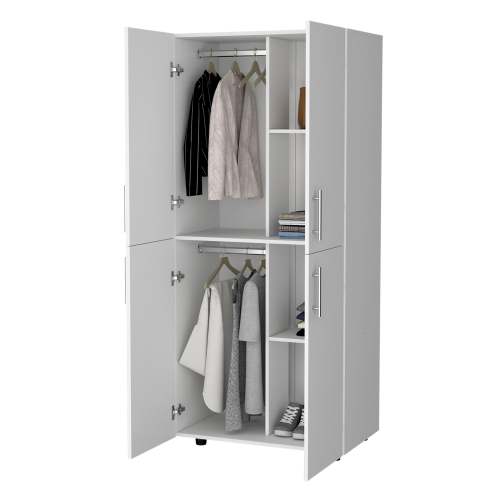 White 4-Door Armoire