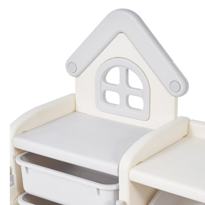 Kids Toy Storage Organizer with Bookshelf and 10 Storage Bins