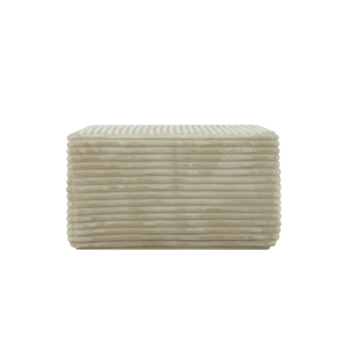 Beige Plush Casual Modern Ottoman, Stylish Practical Soft Padded Multifunctional Home Footrest Stool