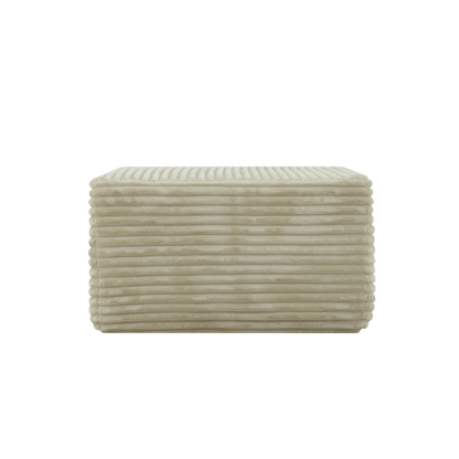 Beige Plush Casual Modern Ottoman, Stylish Practical Soft Padded Multifunctional Home Footrest Stool