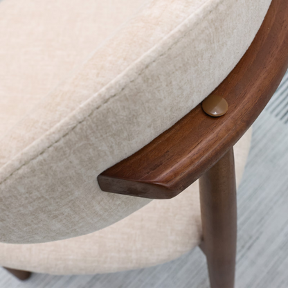Set of 2 Light Camel Flannelette Dining Chairs, Walnut Solid Wood Leg Armless Chairs for Kitchen & Restaurant