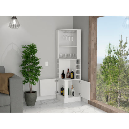 Corner Bar Cabinet - White