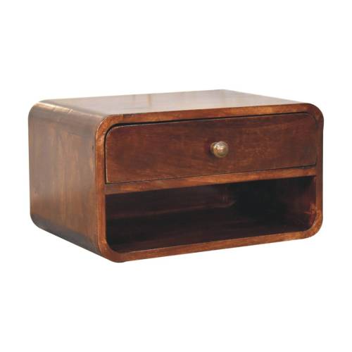 California Walnut Wall-Mounted Nightstand