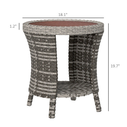 Side Table,Wicker Outdoor Coffee Table