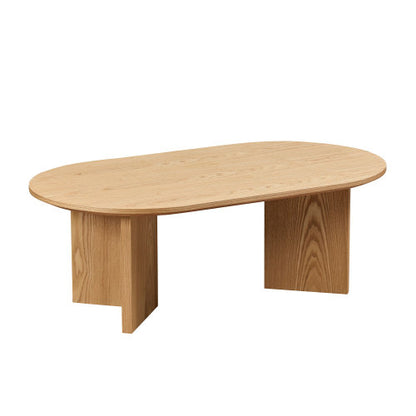 39.37inch  Oval Coffee Table, Oak Veneer