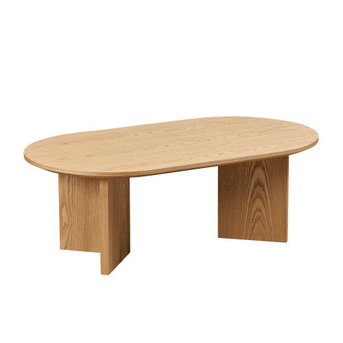 39.37inch  Oval Coffee Table, Oak Veneer