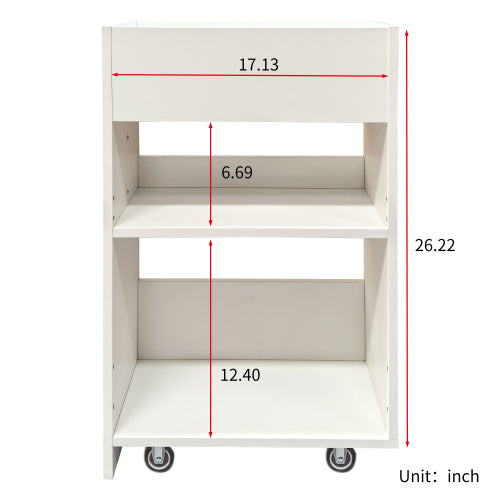 3-Tier Adjustable Side Panel Mobile Dustproof Storage Bookcase Cabinet