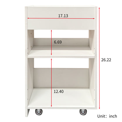 3-Tier Adjustable Side Panel Mobile Dustproof Storage Bookcase Cabinet