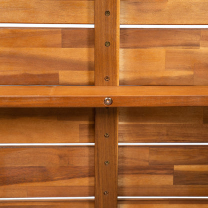 Outdoor Acacia Wood Dining Table,Teak Finish+ Grey Wicker