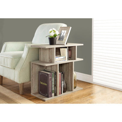 3-Tier Dark Taupe Modern Open Shelf Accent Side Table