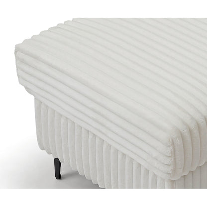 Contemporary Upholstered Ottoman, Compact Multiuse Padded Footrest & Accent Seat for Bedroom Living Room