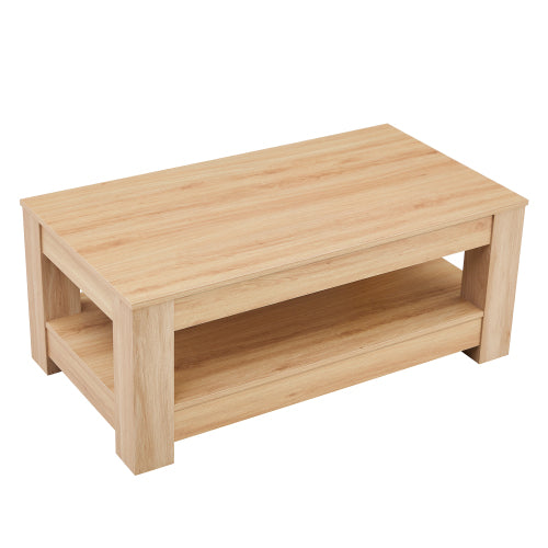 Double-Layer MDF Coffee Table, 250lbs Load Capacity